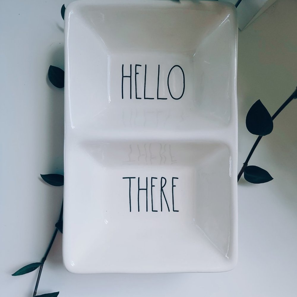 Rae Dunn HELLO THERE Artisan Collection by Magenta Divided Dish